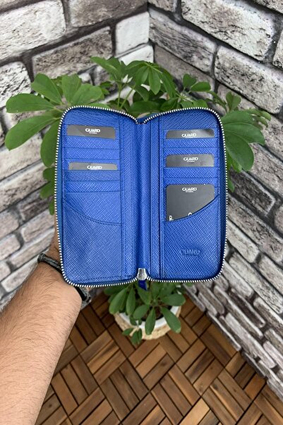 GUARD Mavi Çuval Baskı Fermuarlı Portföy Cüzdan