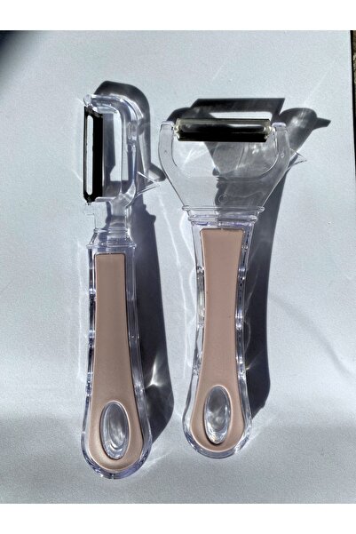 Dore Voir طقم مقشرة مسطحة وجانبية مكون من قطعتين - وردي