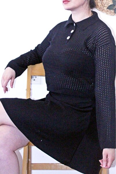 miratriko Γυναικείο πουλόβερ με λαιμόκοψη πόλο, διάτρητο, πλεκτό και διάτρητο...