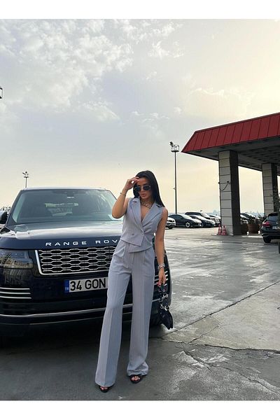ZF BUTİK Mellény és nadrág öltöny zsebekkel