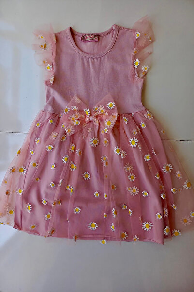 ÖYKÜ KİDS Papatya TüL Etekli Astarlı Elbise