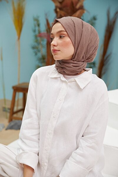 Organic Scarfs Eșarfă Hijab Bambus Şal Culoare Maro Amar