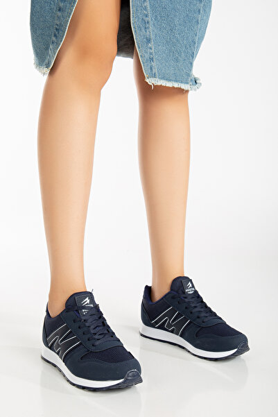 BOUIS Unisex Lacivert Bağcıklı Casual Rahat Taban Konforlu Yumuşak Yürüyüş Günlük Sneaker Spor Ayakkabı