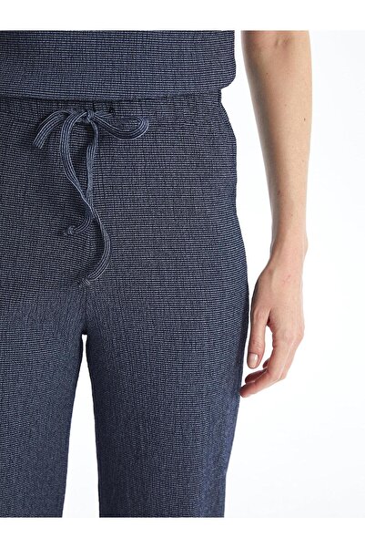 LC Waikiki LCWAIKIKI Classic Beli Lastikli Desenli Geniş Paça Kadın Pantolon