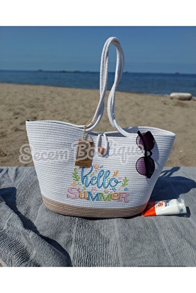 Secem Boutique Beach Bag, Summer Bag, Large Size Bag, Straw Bag