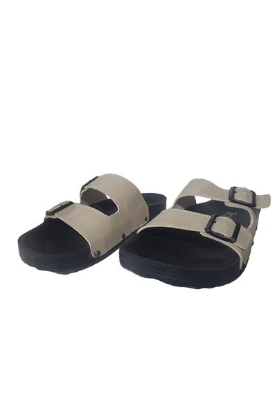 PARMİ Parmi Unisex Cream Daily Stylish Slippers - Διπλή πόρπη, prmi658-3