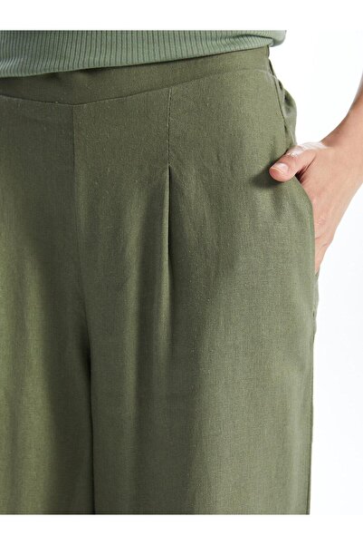 LC Waikiki LCWAIKIKI Classic Women's - Plain Linen Blended Elastic Waist Pants