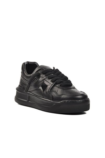 AYAKMOD Premium 1306 Siyah Cilt Erkek Sneaker