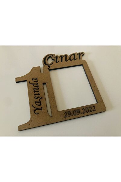 guluslazerkesim 10 ADET 1 YAŞ AHŞAP ÇERÇEVE MAGNET MIKNATISLI FOTOĞRAFSIZ