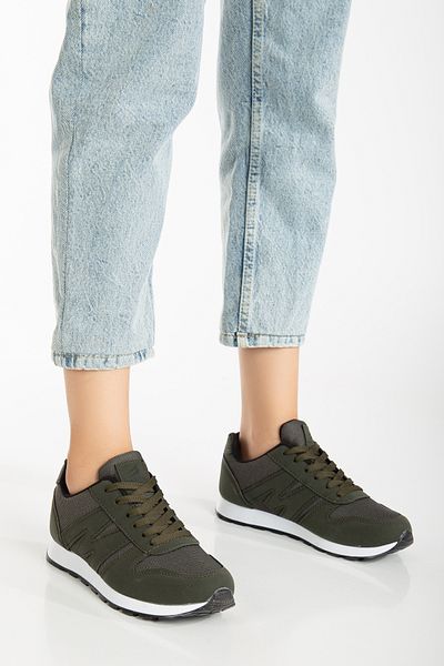 BOUIS Unisex Χακί Μαύρο Lace Up Casual Άνετη σόλα Άνετη μαλακή περπάτημα καθημερινά αθλητικά παπούτσια