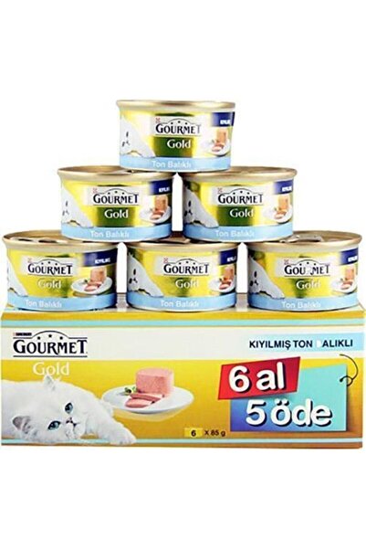 Gourmet Gold 6 Al 5 Öde Kıyılmış Ton Balıklı Yetişkin Kedi Konserve
