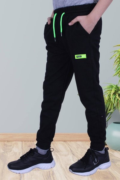 FYK COLLECTİON Pantaloni de trening pentru băieți cu imprimeu text și detaliu de buzunar