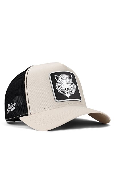 BlackBörk V1 Trucker Kaplan - 9sb Kod Logolu Unisex Bej-siyah Şapka (CAP)