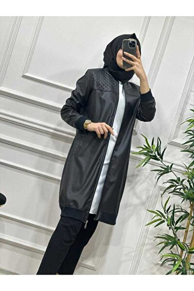azzebutik 7002 Sıyah Deri Ceket K100