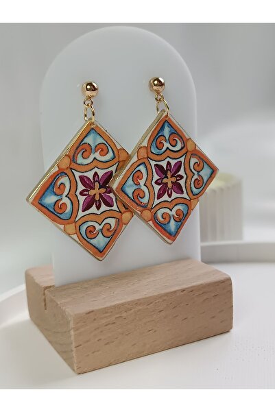 La fee aksesuar CERAMIC PATTERN POLYMER CLAY EARRING
