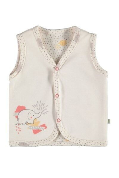 Bibaby Biorganic Natural Circus Baby Vest 61390 Ecru Pomegranate Flower