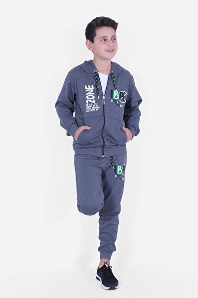 FYK COLLECTİON Σετ φόρμας για αγόρι - κανονική εφαρμογή, κλείσιμο με φερμουάρ και λεπτομέρεια εκτύπωσης