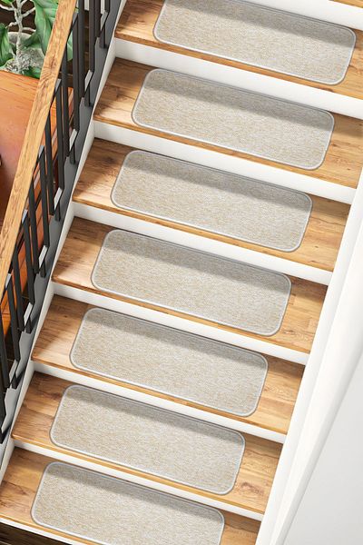 Stepmat Beige Economical Square Curl Mat - Set of 16 Steps and Ladder