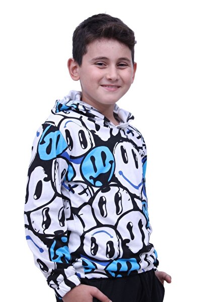 FYK COLLECTİON Fyk Collecion Gülen Yüz Uzun Kollu Erkek Çocuk Sweatshirt 2 Iplik