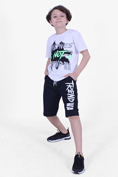 FYK COLLECTİON Dečački Oversize kroj Capri set - Kind Nes Trend Waa Štampano