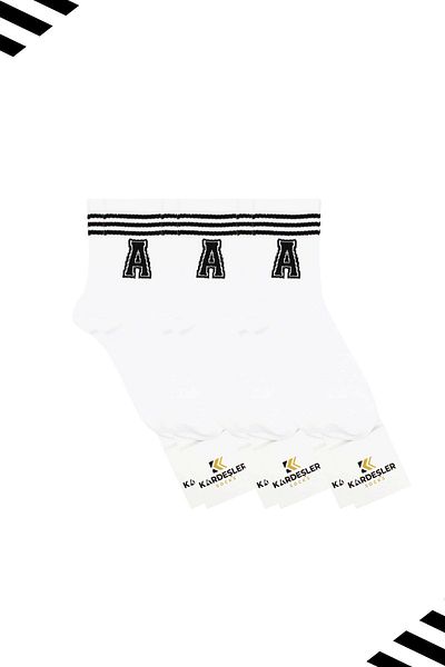 KARDEŞLER ÇORAP Унисекс тенис чорапи с шарка на буквата А (LETTER SOCKS) 3 чифта