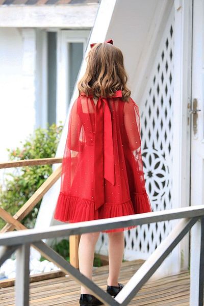 Ribbon kids Girl's Wedding and Graduation Dress - Bridal Cape and Crown with Bag