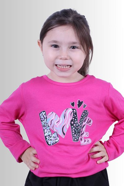 FYK COLLECTİON 3-Piece Basic Sweatshirt Set for Girls