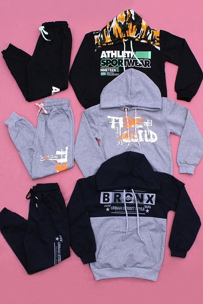 FYK COLLECTİON Σετ αθλητικής φόρμας 3 τεμαχίων διαφορετικών εμπριμέ για αγόρι