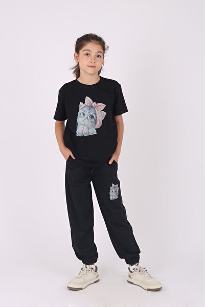 armicem CUTE CAT T-SHIRT & TRACK PANTS SET FETE