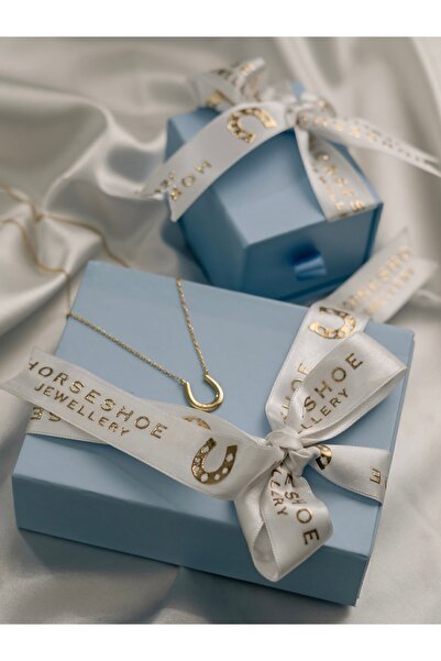 HORSESHOE 14k Altın Kaplama Gümüş Nal Kolye Bereket Bolluk Şans Kolyesi Özel Hediye Kutulu At Nalı Kolye