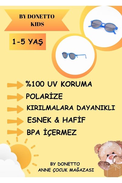 By Donetto New-unisex (1-5 Years) Polarized Blue Children's Sunglasses