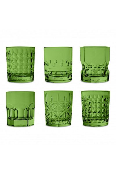 Baci Milano Crystal Touch Set of 6 Glasses 300 ml Green