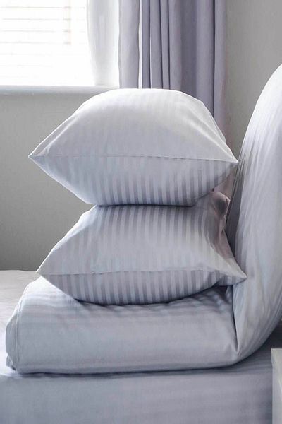 Tekstil Home Satenev Hotel Series White 2 Pack Ριγέ Σατέν Μαξιλαροθήκη 50x70 Μέγεθος 83 Σύρμα