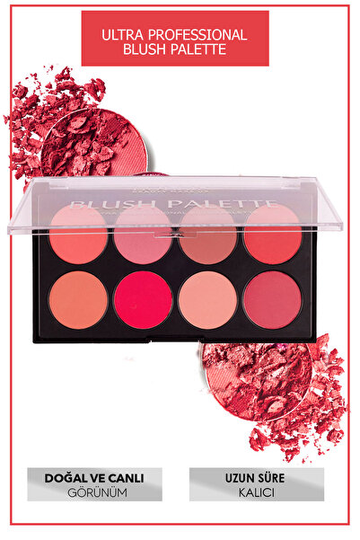 Lollis Allık Paleti 8 Renk / Ultra Professional Blush Platte 8 Colors