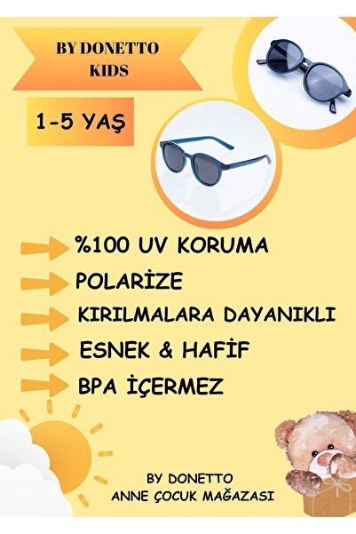 By Donetto New-unisex (1-5 Years) 100% UV Protection Polarized Turquoise Children's Sunglasses