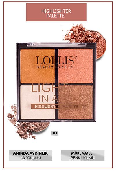 Lollis Light In A Box Highlighter Palette 03 /light In A Box Aydınlatıcı Pale...