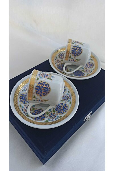 Nihal Süeda Kadife Kutulu Yeni Koleksiyon Ikili Porselen Fincan Takımı