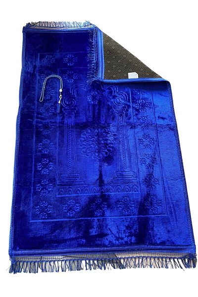 Hicaz hac ve umre Plush Prayer Mat and Prayer Beads - Gift Set