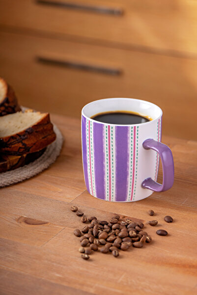 Emsan Striped New Bone Mug 350 ml Purple