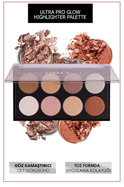 Lollis 8 Renk Aydınlatıcı Paleti Ultra Pro Glow Professional Highlighter Palette