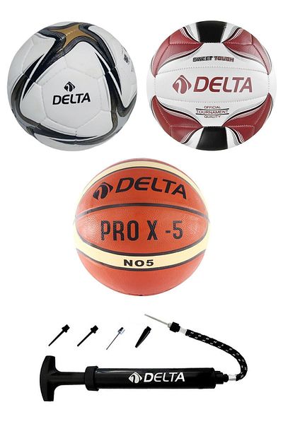 Delta Super League Size 4 Soccer Ball Pro X Size 5 Basketball Ball Rivo No 5 Volleyball Ball Pump