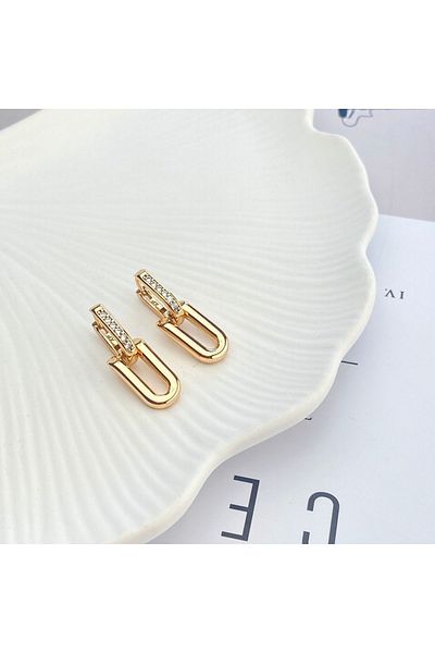 Kyver Brand Model Earrings U Model Tarnish-Free Xuping Vip Series Rose