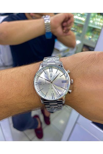 İSTLİV Silver Color Men's Wristwatch with Roman Numerals