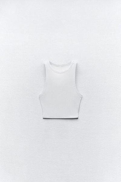 The Champ Clothing Crop Top pentru damă, alb, cu gât cu șalter - The Champ