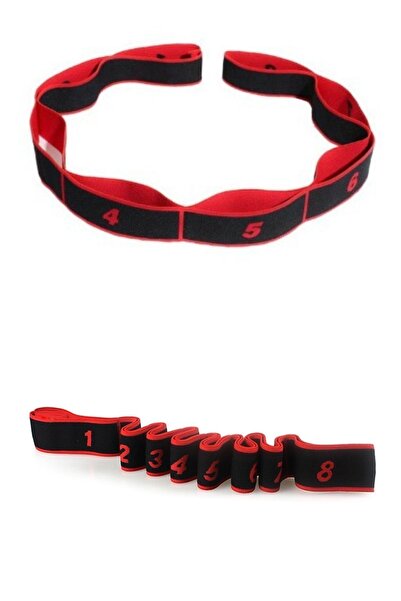 OmSiva شريط يوجا مرن باللون الأحمر - خطوة لليوجا