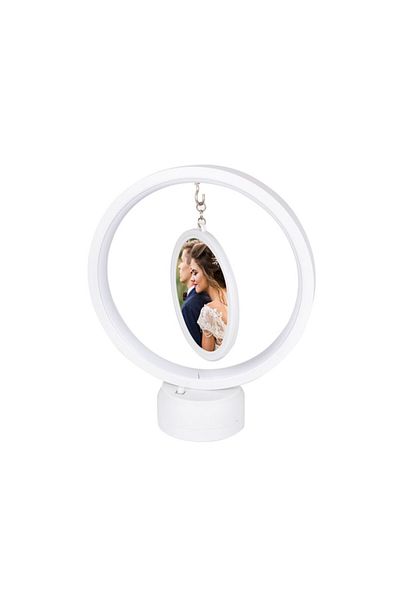 Nobbystar إطار صور دائري بإضاءة LED
