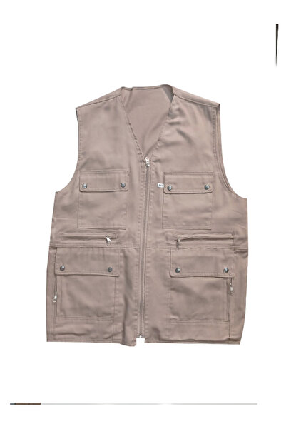 BLUES BLUESMODA PREMİUM KETEN ÇOK CEPLİ YELEK