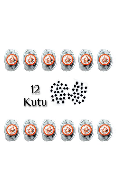Gen-Of Movable Eye 8mmBlack White - 12 Boxes Gen7208-12