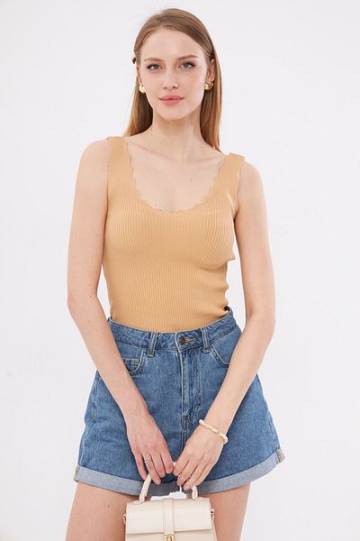 armonika Női V-nyakú cikkcakk blúz - Mink Camisole, ARM-23Y 069004