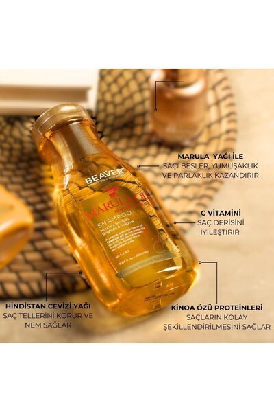Beaver Marula Oil Şampuan 350ml | Kuru, Ince Telli Ve Kıvırcık Saçlara Nem, Onarım Ve Koruma